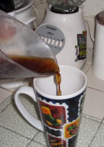 Pouring the Coffee for the mocha